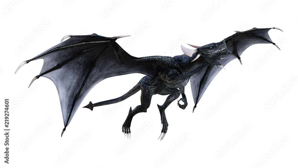 3D Rendering Fantasy Dragon on White 3D Rendering Fantasy Dragon on White
