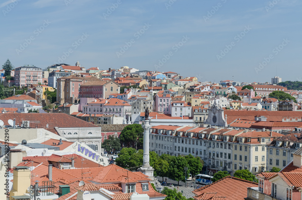 Parte baja de la ciudad de Lisboa, Portugal