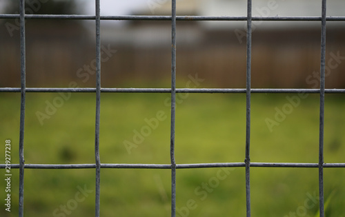 Close up view of chain link fence