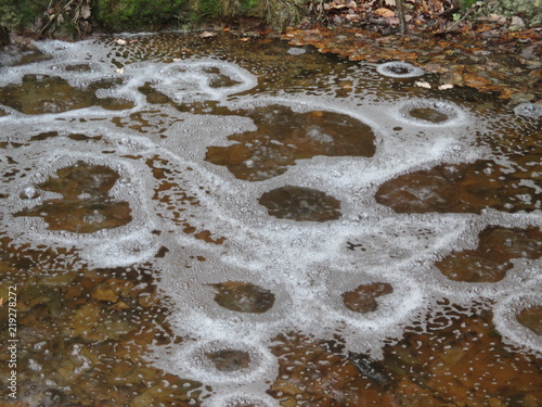 Charca de agua con espuma 