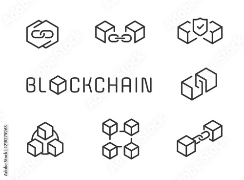 Blockchain icon set