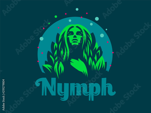 Nymph. Vector emblem.