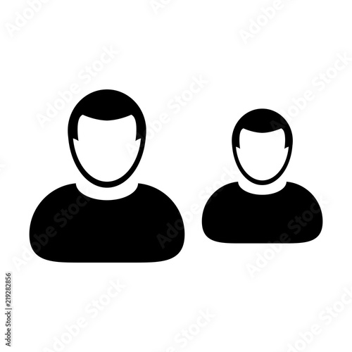 People icon vector male group of persons symbol avatar for business team management in flat color glyph pictogram illustration