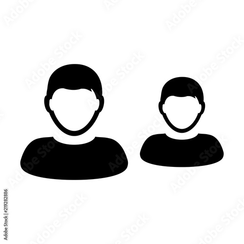 Group icon vector male persons symbol avatar for business management team in flat color glyph pictogram illustration