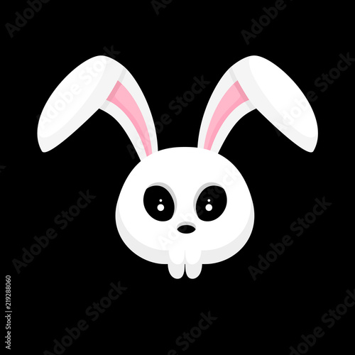 Skull rabbit cartoon. Hallowleen concept design. Vector illustration isolated on black background.