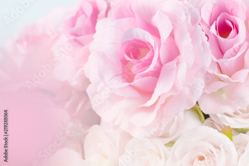 Sweet color fabric roses in soft style for background