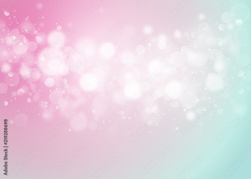 Pink and Blue glitter sparkles rays lights bokeh Festive Elegant abstract background.