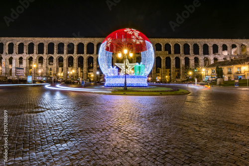 Photography The famous Roman aqueduct of Segovia with more than 2000 years of antiquity