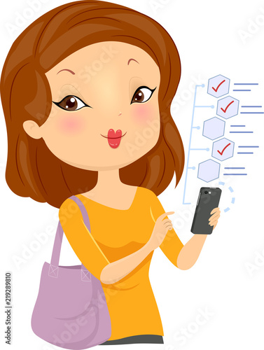 Girl Mobile Shopping List I...