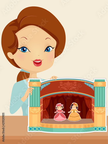 Girl Paper Theater Illustra...