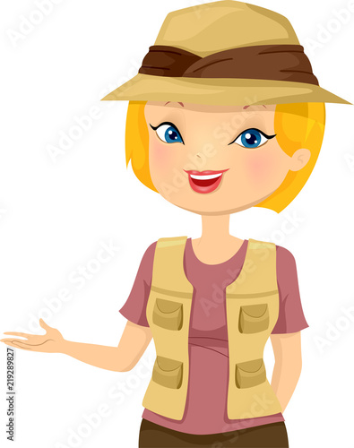 Girl Safari Explorer Illustration