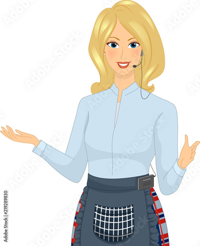Girl Village Tour Guide Illustration