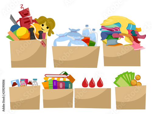 Donate Boxes Element Illustration