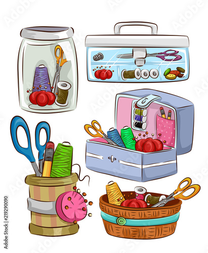 Sewing Kit Sets Illustration