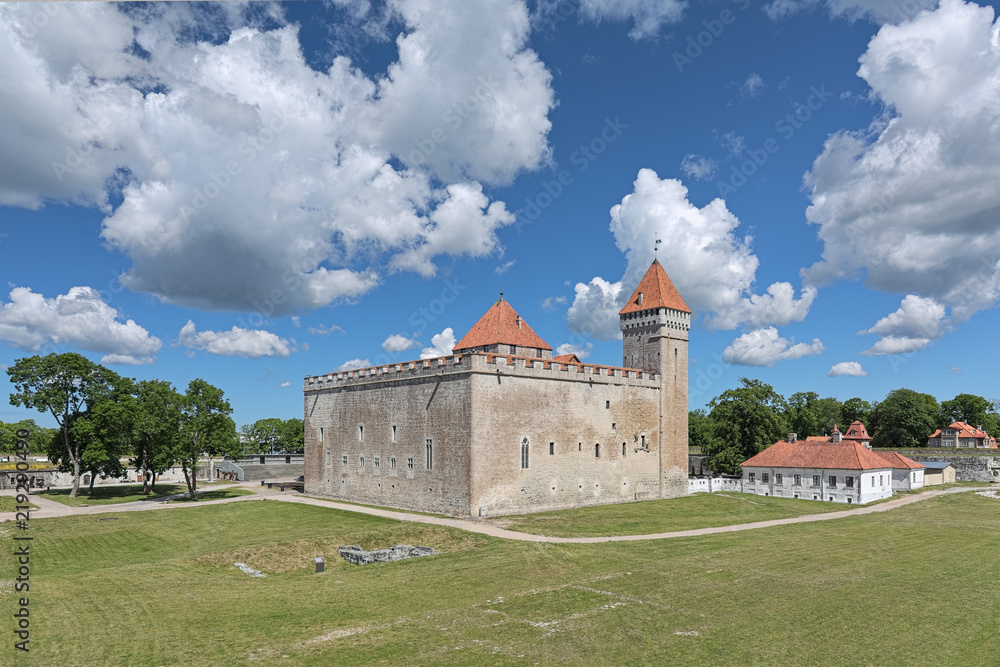 The convent building of the Kuressaare Episcopal Castle on Saaremaa island, Estonia. The first written message about the Kuressaare Castle dates back to 1381.