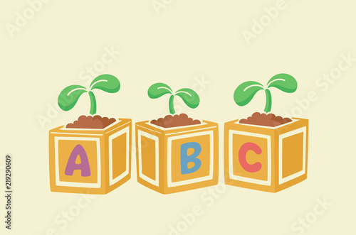 Plants Blocks Illustration