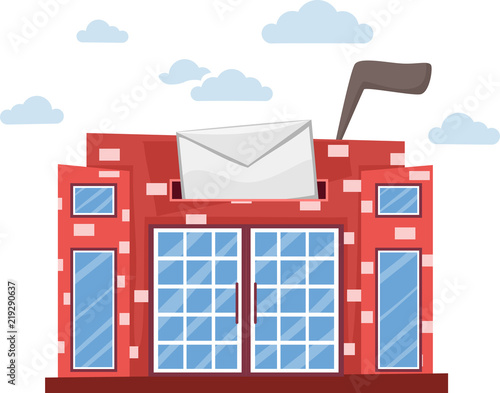 Post Office Building Abstract Illustration