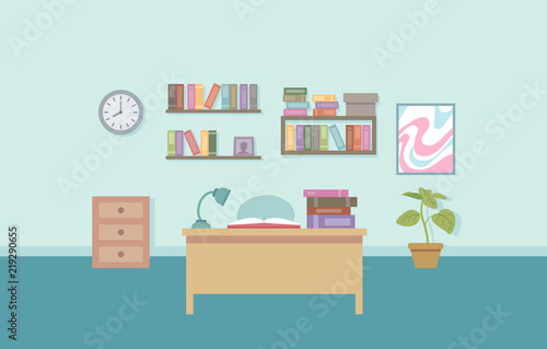Office Room Books Illustration