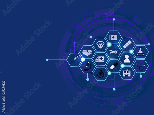 Obraz na plátně health care icon pattern medical innovation concept background design