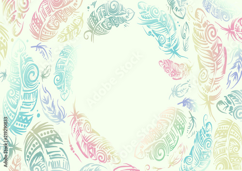 Boho Feathers Design Frame ...