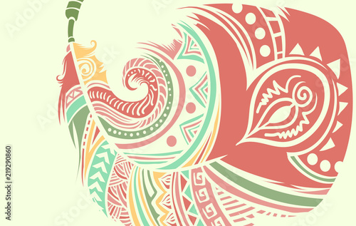 Feather Boho Design Flat Illustration