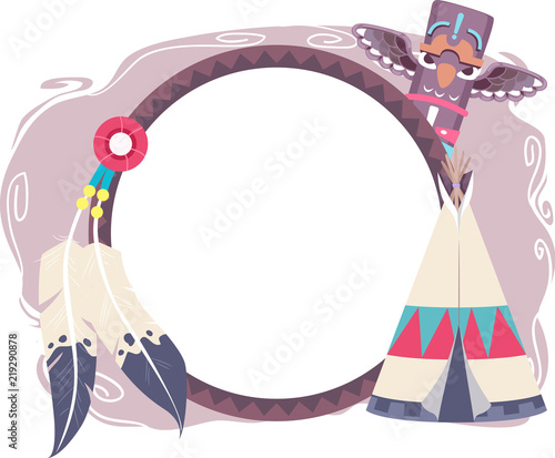 Native American Frame Design Illustration