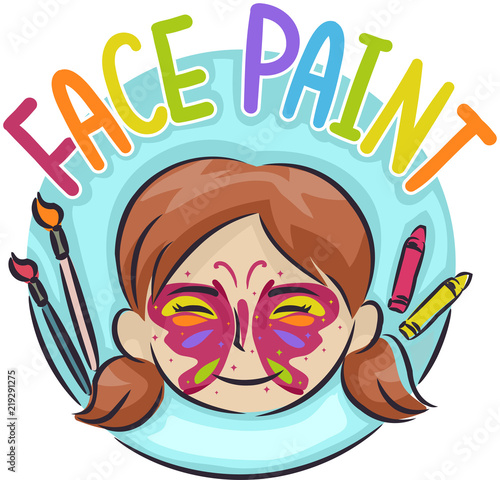 Kid Girl Face Paint Illustr...