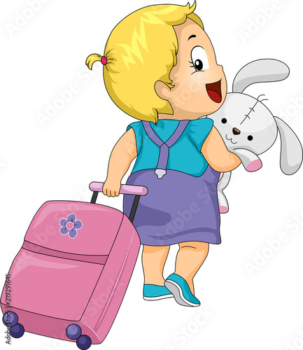 Kid Toddler Girl Travel Bag Rabbit Illustration