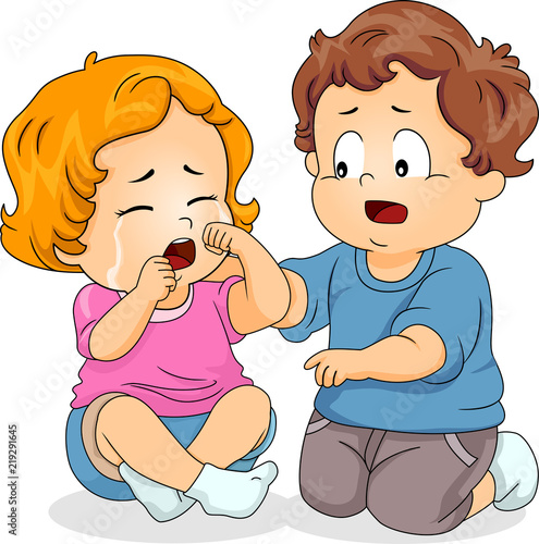 Kids Toddler Concern Playmate Illustration