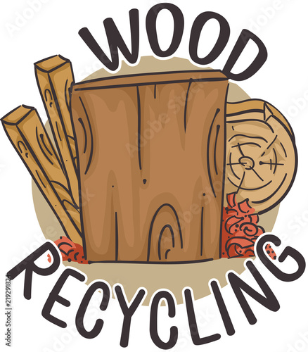 Wood Recycling Icon Illustr...