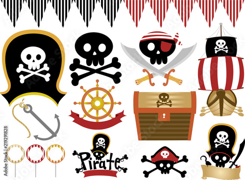 Pirate Boy Party Theme Illu...