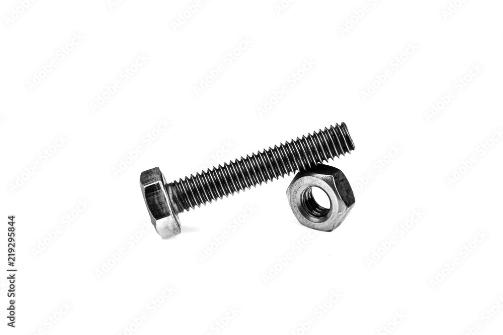 nuts and bolts isolated on white background. nuts and bolts isolated on white background.