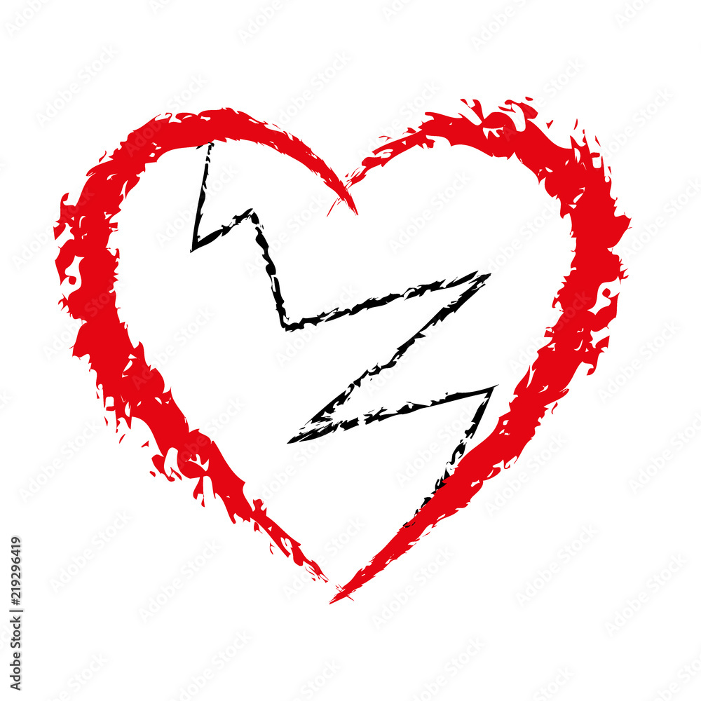 Broken black Heart icon vector, heartbreak illustration Broken black Heart icon vector, heartbreak illustration