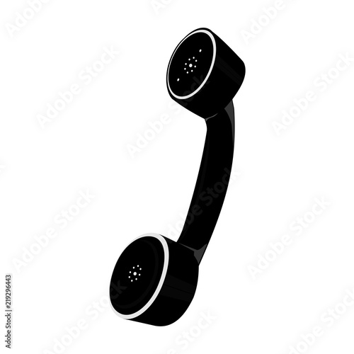 Handset. Retro telephone handset icon. Flat vector.