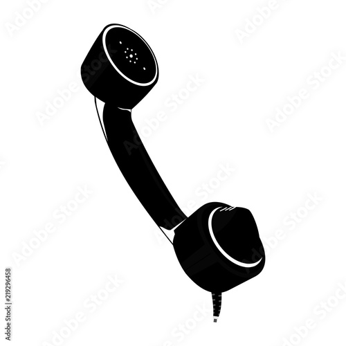 Handset. Retro telephone handset icon. Flat vector.