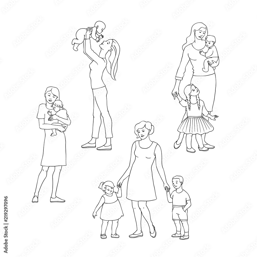 Image Happy Family Four Drawing On Stock Vector Royalty Free 285304358   Shutterstock