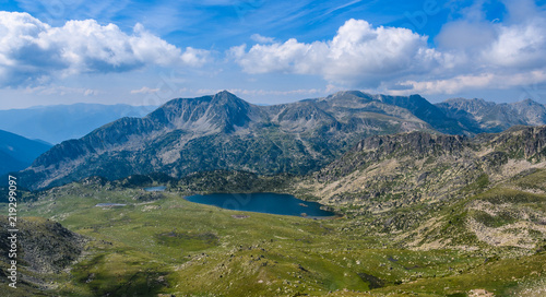 Fototapeta Naklejka Na Ścianę i Meble -  View of Montmalus Lake from a peak in Andorra