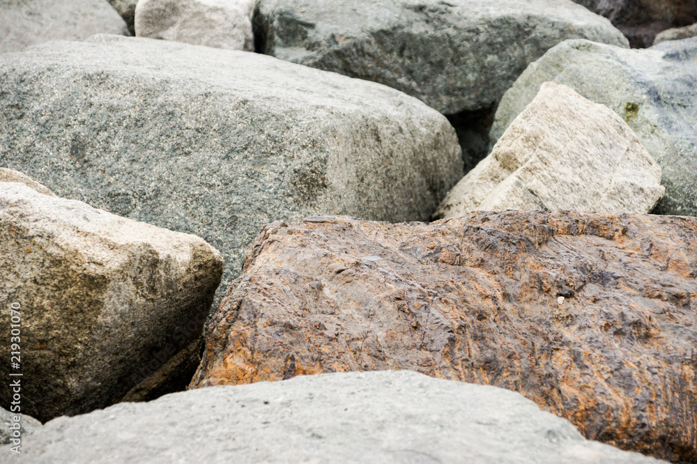 A pile of large boulders.