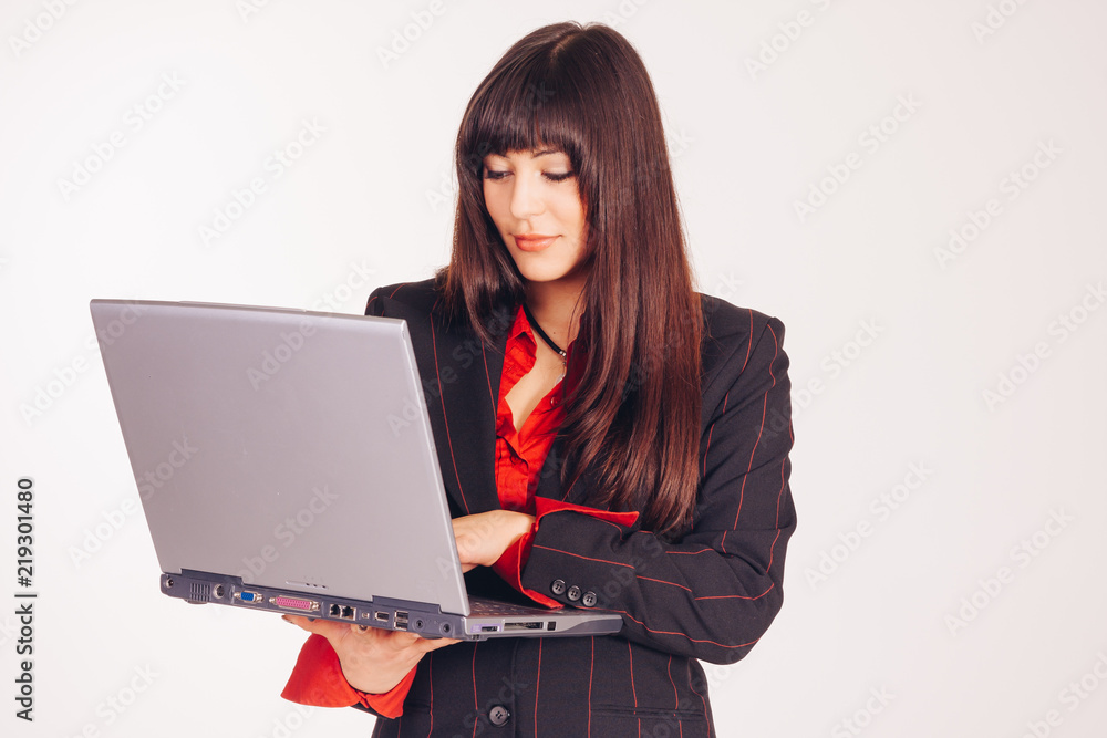 portrait of beautiful woman with notebook standing portrait of beautiful woman with notebook standing