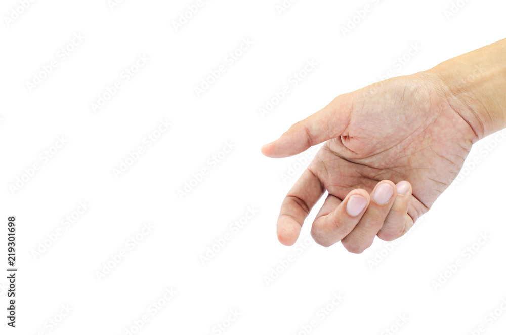 People hand - body part on white backgrounds with clipping path People hand - body part on white backgrounds with clipping path
