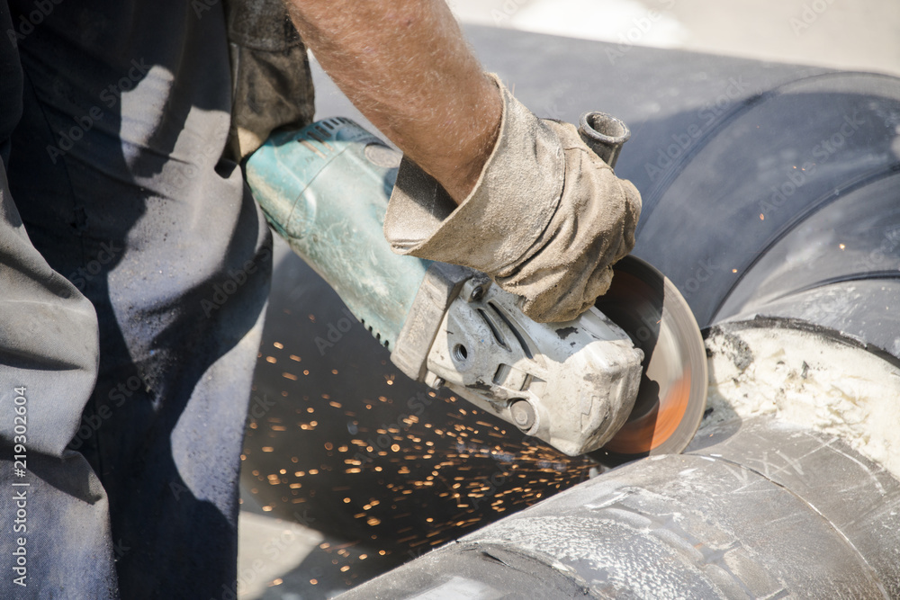 Grinding with sparks Grinding with sparks
