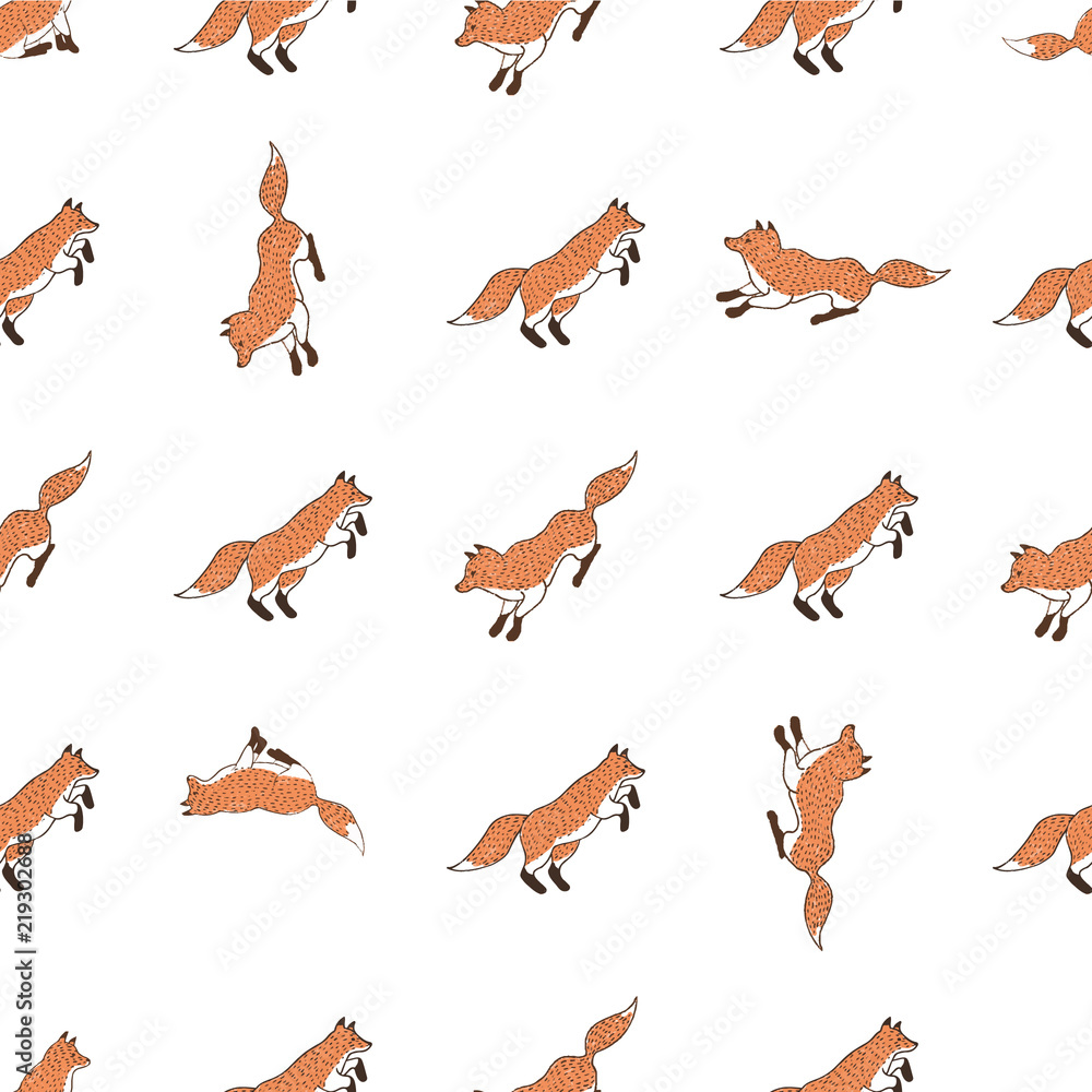 Funny foxes, seamless pattern for your design