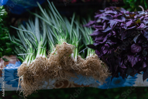 Fresh produce on sale at the local farmers market