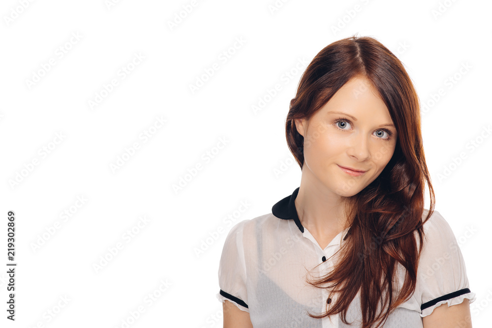 beautiful brunette woman in office cloth at white background beautiful brunette woman in office cloth at white background