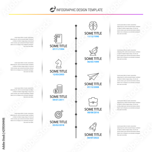 Infographic design template. Timeline concept with 9 steps