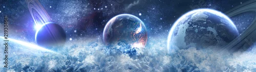 Obraz planety w kosmosie - Saturn