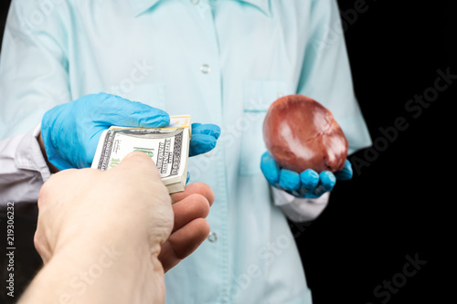 The black market for human organs. Selling a heart.