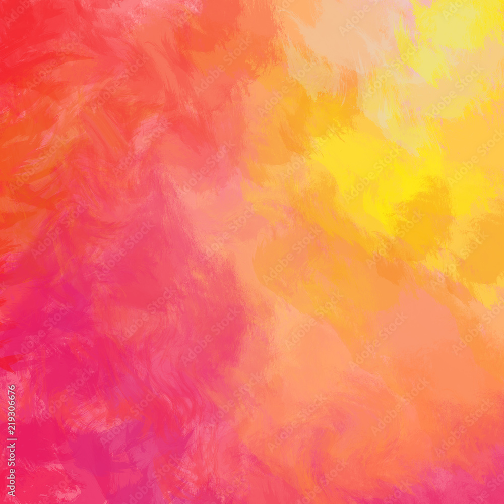 Colorful background. Bright red yellow pink orange painted background. Abstract painted texture. Free space for branding, packaging design, greetings, invites, weddings.
