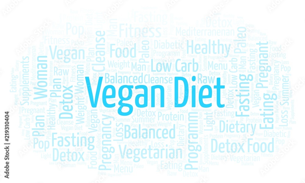 Word cloud with text Vegan Diet on a white background. Word cloud with text Vegan Diet on a white background.