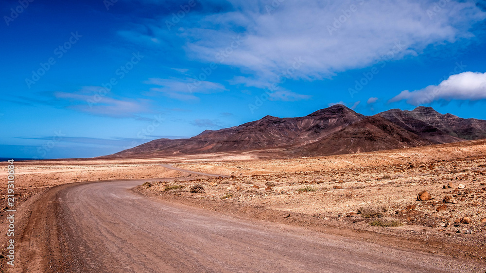 Weg an der Westküste von Fuerteventura